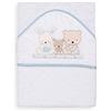 Interbaby Asciugamano con cappuccio per neonato LOVE in bianco e blu - 560 g