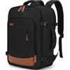 ZOMFELT Zaino Ryanair 40x30x20, 24L Bagaglio a Mano Zaino da Viaggio Donna, Zaino Impermeabile per Laptop da 15,6 pollici per Scuola e Lavoro Trekking, Zaino casual per EasyJet,Wizz Air, Nero