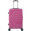 Totto - Valigia Rigida Media, Modello Bazy+, 43,5 x 69 x 26 cm, Capacità 64 L, Espandibile, Alta Resistenza agli Urti, Ruote 360º, Maniglia Telescopica, Cinghie Interne, Lucchetto TSA, Colore Rosa