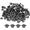 sourcing map Set di 100 rivetti a punta da 10 mm, a piramide, punk, quadrati, decorazione in pelle, per abbigliamento, cinture, borse, scarpe, colore nero canna di fucile