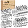 YEYIT 25 Pezzi Fascette Stringitubo, Fascette Stringitubo Regolabile 6-51mm,Fascette Metalliche 5 Dimensioni per Tubo d'acqua, Tubo Automobilistico 6-12/13-19/16-25/21-38/27-51mm