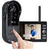 TKMARS Citofono Senza Fili da Esterno 1080P Impermeabile, Videocitofono Esterno con Schermo IPS 4.3, Doppio Audio e Registrazione,Campanello Senza Fili Senza WiFi o App, Videocitofono per Casa