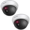 ERWEY Fotocamera finta con obiettivo, videosorveglianza, telecamera di sorveglianza finte, con luce LED rossa, per parete, soffitto, 2 set con carta forata, 2 pezzi.