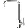FORIOUS Rubinetto Lavello Cucina, Miscelatore Cucina Girevole a 360°, Forma di L Monocomando Acciaio Inox con 1 Foro, Cromo Lucido, Altezza Rubinetto 371 mm