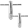 ZRUEWOT 2 Pezzi Tap Wrench Set Set di Maschi a Mano,Set di Chiave a Cricchetto Impugnatura a T per Maschi Metriche M3-M8/M5-M12