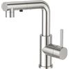 CREA Rubinetto Cucina con Doccetta a 3 Funzioni, Miscelatore Cucina con Docking Magnetico, Rubinetto Lavello Cucina Girevole a 360°, Rubinetto per Cucina o Bagno,Acciaio Inox Spazzolato