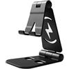 Generico Supporto per Cellulare, Universale Smartphone Stand Tavolo Regolabile Multi-Angolo Plastica Porta Cellulare, Supporto Dock Piccolo Solo per Telefono cellulare, Nero