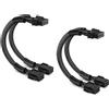 J&D Cavo Adattatore di Alimentazione Pcie, Doppio 6 Pin Femmina a 8 Pin Maschio, Rivestimento Intrecciato, 9 Pollici, Connettore Gpu per Alimentazione Scheda Grafica, Confezione da 2