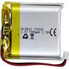 HXJNLDC Batteria ricaricabile al polimero di litio CC 3.7V 1000mAh 103030, adatta per prodotti elettronici fai da te 3.7-5V con sostituzione della batteria a 2 fili incorporata e luci LED