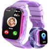 JUBUNRER 4G Orologio Smartwatch Bambini con Localizzatore GPS Videochiamata SOS Giochi Sveglia Contapassi Calcolatrice Impermeabile Smartwatch Bambina Bambino Digitale Regalo-