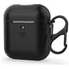 ORETECH Compatibile con Cover Airpods, Custodia per Airpods 1 e 2, Heavy Duty Airpods(1&2) Protettiva 2in1 Ibrida Silicone Gomma e Fibra di Carbonio Hard PC per Apple Airpods 2,1(LED Visibile) - Nero