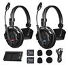 SYNCO XTALK X2 Sistema di Cuffie Intercom Wireless 2.4GHz Full Duplex Sistema di Comunicazione Senza Fili 24H 350M per la Produzione Film Intercom Team Comunicazione Headset (X2/2 Persone)