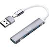 Vunvooker Hub USB C 4 Porte Mini Dongle Con Adattatore C a USB, Expander Per Laptop (3 2.0, 1 3.0), Slim Portable Data Hub Per MacBook Pro/Air, iMac, iPad, Surface, Galaxy (Grigio)