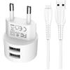 joonnair Mini Caricatore da Muro Piatto 2 Porte, Alimentatore di rete USB 5V 2,1A, Spina USB, Alimentatore usb per Dispositivi con Porta Lightning, Cellulare, Orologio Smartphone, Tablet