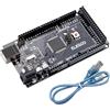 ELEGOO Mega 2560 R3 Scheda di Microcontrollore Compatibile con Arduino Nero | Crea Robot, Controller per Stampanti 3D e Sistemi Multisensore: 54 I/O Digitali, 16 Ingressi Analogici, 4 UART, Cavo USB-B