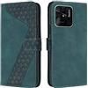 OKZone Cover per Xiaomi Redmi 10C, Custodia in PU Pelle per Xiaomi Redmi 10C, Custodia a Libro Protettiva Folio Portafoglio con Chiusura Magnetica e Slot per Carte Wallet Case Flip Cover (Verde)