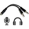 REY Adattatore jack unificatore femmina da 4 pin a doppio maschio da 3,5 mm