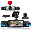 GOHHDL 4 Canali Dash Cam Auto 360 Gradi Dashcam, 3 Pollici Telecamera per Auto con 8 IR Visione Notturna, Registrazione in Loop, Assistente di parcheggio