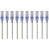 Monoprice Cavo patch Ethernet Cat6A UTP, 30 AWG, 10 G, in puro rame nudo, antigroviglio, RJ45, serie SlimRun, 15,2 cm, grigio, confezione da 10