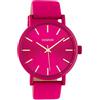 Oozoo Oozoo C10448 - Orologio da donna con cinturino in pelle, 42 mm, tinta unita, colore: Rosa, fucsia, oro rosa, groß, cinghia