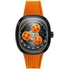 Nubeo Tri-Star Orbit NB-6116 - Orologio automatico da uomo con cinturino in gomma, 46 mm, Cinghia