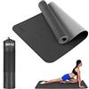 BAKAJI Tappetino Yoga in TPE Ecologioco Doppio Strato Antiscivolo Alta Densità Materassino Tappeto Allenamento Fitness Aerobica Palestra Dimensione 180 x 61 cm con Custodia (Azzuro/Blu Scuro)
