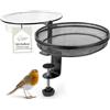 WILDLIFE HOME Mangiatoia per uccelli con abbeveratoio per uccelli da appendere al balcone, 2 in 1 con mangiatoia per uccelli selvatici con supporto in metallo per balcone