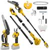 WingFly 8 Pollici Motosega a Batteria Telescopica & 28 mm Forbici Potatura a Batteria Compatibile con Dewalt 18 V, 20 V, 4-in-1 Kit Motosega e Forbici, Portata Massima Fino a 4,5 m