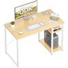 ODK Scrivania Ufficio, 100x48cm Tavolo con Ripiani Reversibili, Scrivania Ufficio con ripiani regolabili in altezza, Scrivania Computer Ideali per la casa e gli Spazi Ridotti, Beige