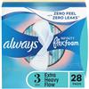Always Infinity - Cuscinetti in schiuma FlexFoam da donna, taglia 3, extra pesante, non profumati, 28 pezzi