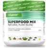 vit4ever Superfood Mix Polvere - 420 g con 6 Superfoods | Erba d'Orzo, Spirulina, Chlorella, Moringa, Maca e Guaranà - Vegan - Gusto Naturale di Limone