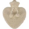 MIJOMA Borsa dell'acqua calda da 1 l, con morbido rivestimento in pile Teddy, a forma di cuore, ideale come regalo caldo per autunno e inverno, riutilizzabile e a prova di perdite, 23 x 26 cm (crema)