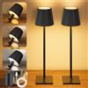 YICAIZI Lampada LED da Tavolo Senza Fili Lampade da Tavolo Batteria Ricaricabile con USB-C e Tappo per Bottiglia, Lampada Tavolo Dimmerabili per Salotto, Ufficio, Camera da Letto, 2 Pezzi Nero