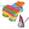 Relaxdays Pignatta, Pentolaccia a Forma d'Asino, Arcobaleno, Appendere, Riempire e Colpire, HLP 27,5x25x7 cm, Colorato