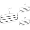 Relaxdays Set da 3 Grucce per Pantaloni, Antiscivolo, Stampelle Multiple Appendini Salvaspazio, Gonne, L: 40 cm, Argento