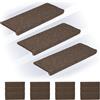 Relaxdays Tappetini Antiscivolo Scale Interne, Set 15 Tappeti Adesivi Gradini, 65x24 cm, Strisce Coprigradini, Marrone
