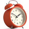 Newgate® Charlie Bell Echo sveglia | Interpretazione moderna del classico orologio a campana gemella | Arancione | Numeri facili da leggere | Ideale per comodino, scrivania o scaffale