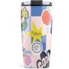 Cool Bottles - Thermos caffè, bicchiere termico in acciaio inox, tazza da caffè - bevande fredde 10 ore e calde 5 ore - Coperchio ermetico, privo di BPA - Sticker Fever 550 ml