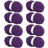 Hombys Filato di ciniglia grossa viola scuro per uncinetto e lavoro a maglia, filato super voluminoso e spesso, 8 confezioni Jumbo (27 m, 226,8 g ogni matassa)