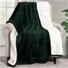 Utopia Bedding Coperta Sherpa [Verde foresta, 152x127 cm] - Coperta reversibile in pile caldo e spesso 480 GSM per letto, divano, divano, campeggio e viaggi