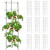 Relaxdays Set da 10 Sostegni Circolari per Pomodori, H: 90 cm, Acciaio e Plastica, Piante Rampicanti, Cetrioli, Verde