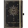 Artfan Diario accademico 2025-2026, agenda settimanale 2025-2026, copertina pelle premium, timbro oro, tasca fisarmonica, 25 pagine note, nero