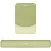 MOSISO Tappetino Mouse con Poggiapolsi&Tastiera Set,Rettangolare Ergonomico Tappetino Antiscivolo Base Casa/Ufficio Dolore Sollievo&Facile Digitare Mouse Pad&Rialzato Memoria Schiuma,Verde Oliva