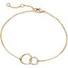 FANCIME Bracciale infinito in Oro Giallo Massiccio 14 Carati 585, Delicato e Minimalista, Gioielli Regalo per Donne e Ragazze - Lunghezza della Catena: 17 + 3 cm