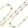 Amberta Collana Oro Donna 9K 14K Vero 375 585 | Catenina Oro Donna Sottile Delicata 40/45/50 cm | Girocollo Diamantato Singapore Bicolore Popcorn: 50 cm Diamantata 14 Carati