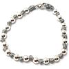 Spadarella Gioielli VLNET ® | Bracciale Spadarella Unisex | Argento 925 + Cotone Nautico Grigio Chiaro | Pepite Diametro 6 mm | Fatto a Mano in Italia | Lunghezza 19 cm