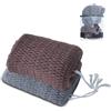 SZWLJ 2 pezzi africane grigie e marroni, spugna esfoliante da bagno per scrub doccia, scrubber posteriore in nylon con nodi, lunghezza estensibile fino a 114 cm, accessori per la cura del corpo per