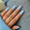 KQueenest Press On Nails - 24 unghie finte lunghe, medie e quadrate, ballerina, in acrilico, tinta unita, colore: blu baby