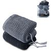 SZWLJ 2 pezzi africane nere e grigie, spugna esfoliante da bagno per scrub doccia, scrubber posteriore in nylon con nodi, lunghezza estensibile fino a 114 cm, accessori per la cura del corpo per