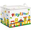 Clastyle Cestino Portaoggetti Cubo Blocchi Giocattolo Intelligente Colorato Scatole Portagiochi Bianco Rettangolare per Camera dei Bambini, 40x30x30 cm
